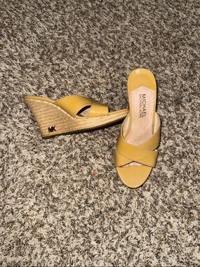 Michael Kors Yellow Leather Wedge Shoe